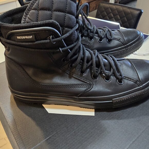 NEW CONVERSE ALL TERRAIN HI Waterproof Leather Boots Shoes 168864c Black SZ 10 - Picture 7 of 16